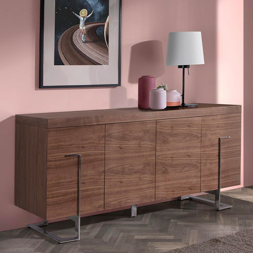 Buffet contemporain - 3221 - Angel Cerdá - en placage de bois / en acier chromé / avec étagère