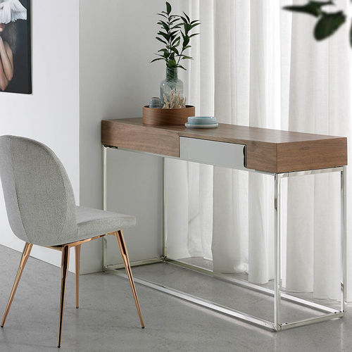 Console contemporaine - 3111 - Angel Cerdá - en noyer / avec piètement en acier inoxydable / avec piètement en acier chromé