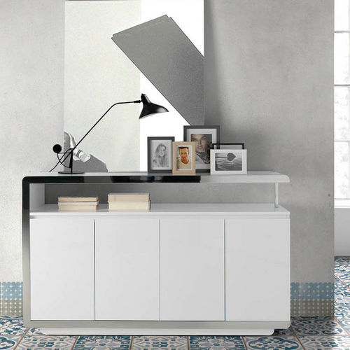 Buffet contemporain - 3055 - Angel Cerdá - en bois laqué / en acier inoxydable / avec étagère