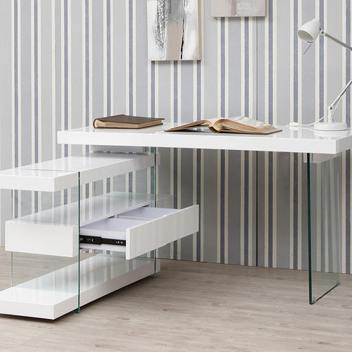 Bureau sur pied - 3002 - Angel Cerdá - contemporain / en bois laqué / d'angle