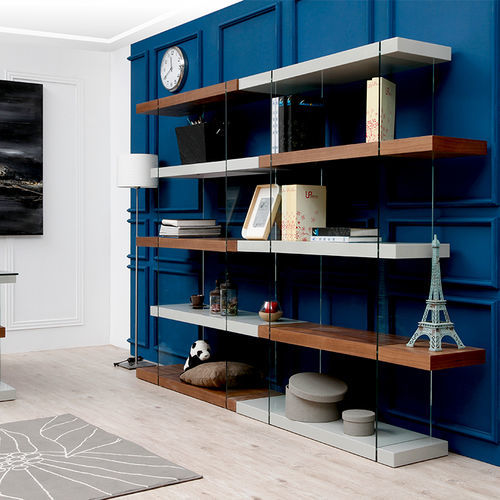 Étagère murale - 3025 - Angel Cerdá - design / en noyer / pour bureau