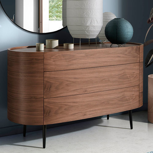 Commode contemporaine - 7075 - Angel Cerdá - en noyer / 3 tiroirs / pour chambre d'hôtel