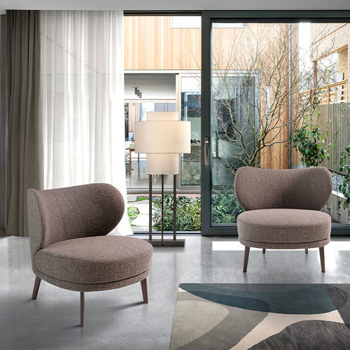 Fauteuil moderne - 5079 - Angel Cerdá - en toile / en acier inoxydable / gris