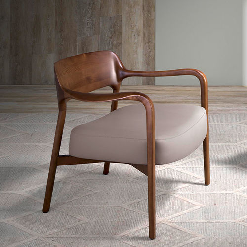 Fauteuil moderne - 5082 - Angel Cerdá - en toile / en frêne / avec piètement en frêne