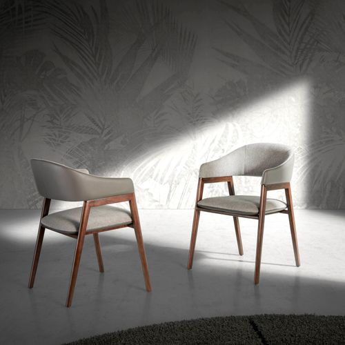 Chaise de salle à manger contemporaine - 4091 - Angel Cerdá - d'intérieur / en tissu / en simili cuir