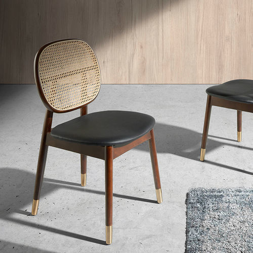 Chaise de salle à manger contemporaine - 4093 - Angel Cerdá - d'intérieur / en simili cuir / en rotin