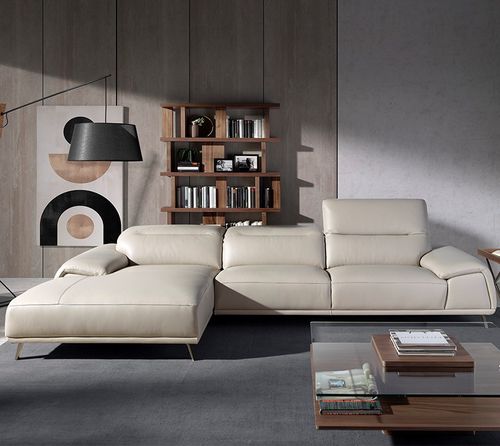 Canapé contemporain - 6149 - Angel Cerdá - en peau de vache / avec repose-tête / beige