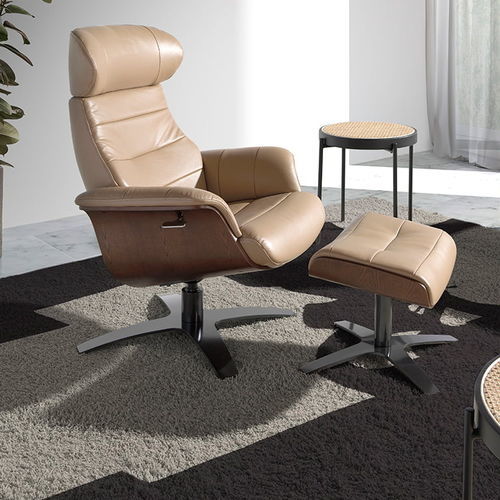 Fauteuil contemporain - 5087 - Angel Cerdá - en cuir / en peau de vache / en acier