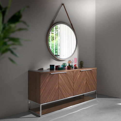 Buffet contemporain - 3233 - Angel Cerdá - en noyer / en acier inoxydable / en acier chromé