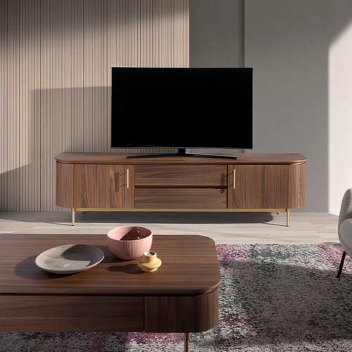 Meuble TV contemporain - 3227 - Angel Cerdá - avec tiroirs / 2 portes / en noyer