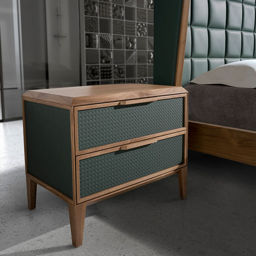 Table de chevet contemporaine - 7149 - Angel Cerdá - plaquée bois / en PVC / avec piètement en bois