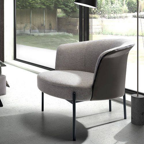 Fauteuil contemporain - 5109 - Angel Cerdá - en tissu / gris / 4 pieds
