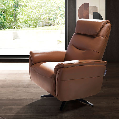 Fauteuil relax contemporain - 5115 - Angel Cerdá - en cuir / avec repose-pieds / inclinable