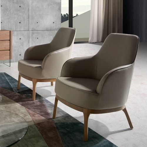 Fauteuil contemporain - 5043 - Angel Cerdá - en tissu / en noyer / en frêne