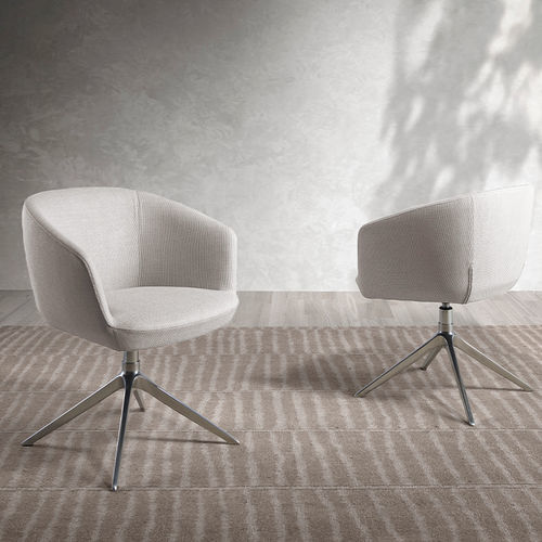 Chaise de salle à manger contemporaine - 4133 - Angel Cerdá - d'intérieur / en tissu / avec piètement en acier inoxydable