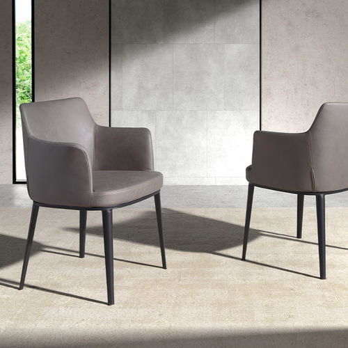 Chaise de salle à manger contemporaine - 4112 - Angel Cerdá - d'intérieur / en tissu / avec piètement en acier inoxydable laqué