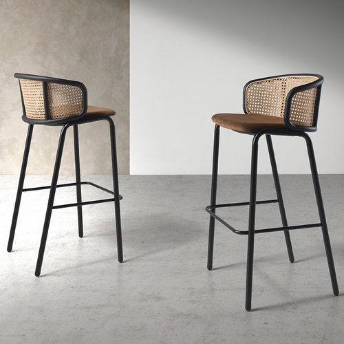 Chaise de bar contemporaine - 4128 - Angel Cerdá - d'intérieur / en tissu / en rotin