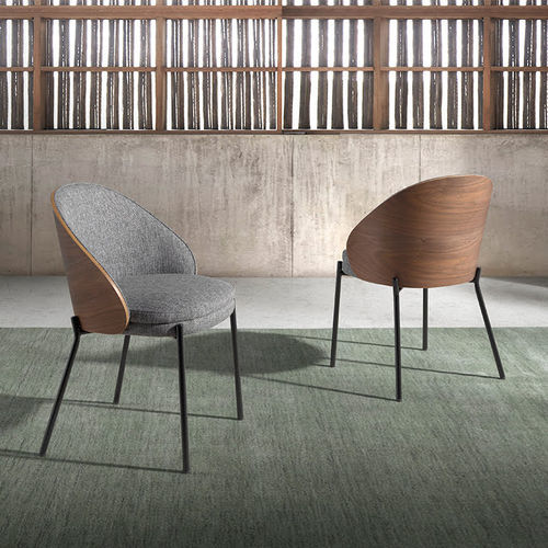 Chaise de salle à manger contemporaine - 4115 - Angel Cerdá - d'intérieur / en tissu / avec piètement en acier inoxydable laqué