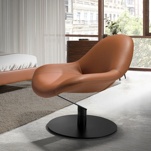 Fauteuil contemporain - 5116 - Angel Cerdá - en simili cuir / marron / professionnel