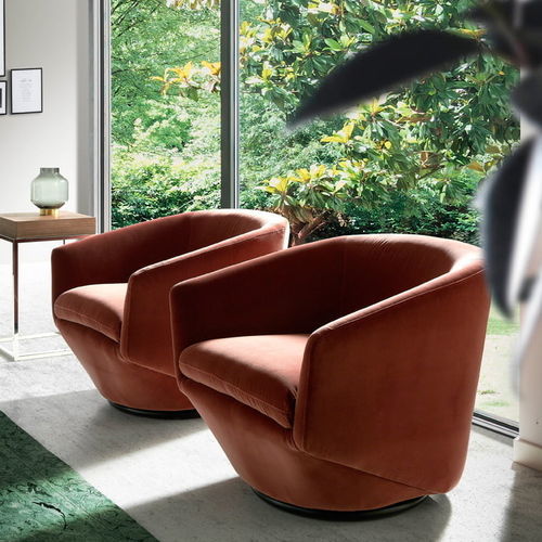 Fauteuil contemporain - 5041 - Angel Cerdá - en velours / en pin / professionnel