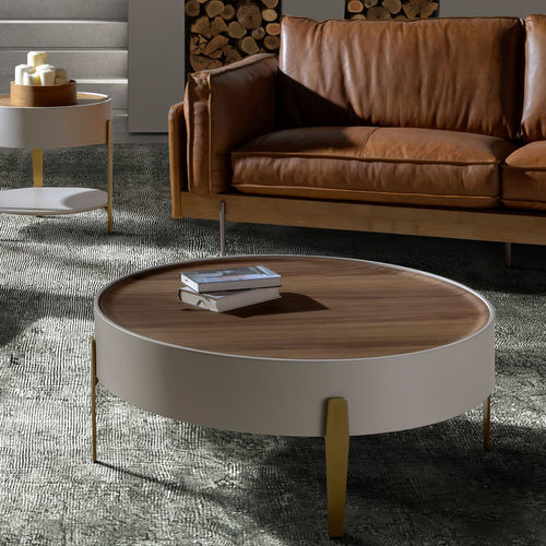 Table basse contemporaine - 2151 - Angel Cerdá - en noyer / en placage de bois / en MDF laqué