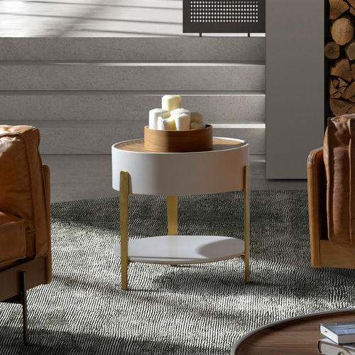 Table d'appoint contemporaine - 2150 - Angel Cerdá - en noyer / en placage de bois / en MDF laqué