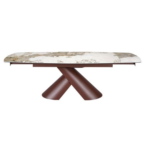 Table à manger moderne - 1194 - Angel Cerdá - en céramique / avec piètement en acier / ovale