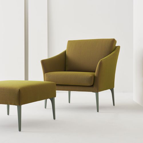 Fauteuil contemporain - CROSS-CROSSING - SEGIS - en tissu / en cuir / en aluminium