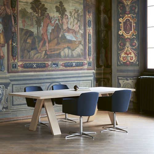 Table contemporaine - ARTFUL - SEGIS - en chêne / en MDF / avec piètement en chêne