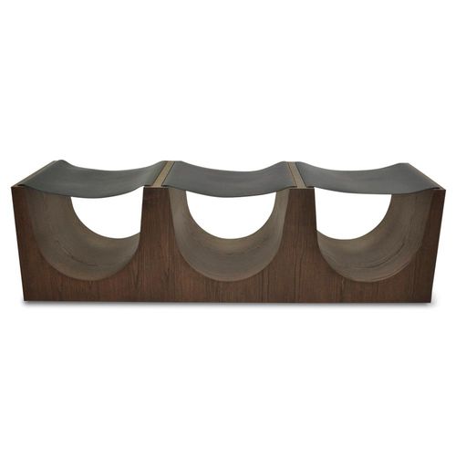 Banc contemporain - LOS - BRADLEY HUGHES - en frêne / en tissu / en cuir