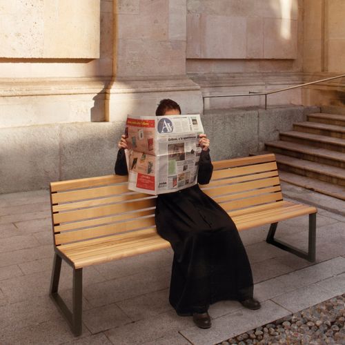 Banc public contemporain - H24 - URBANTIME - en acier galvanisé / en acier / en aluminium peint