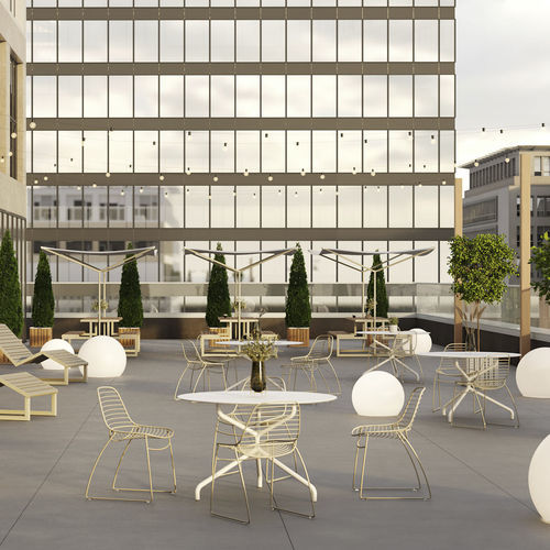 Chaise de jardin contemporaine - ECLIPSE WIRE - URBANTIME - d'extérieur / en métal / avec piètement en métal peint