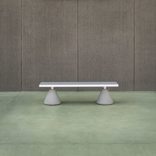 Banc de jardin contemporain - SEMPREVERDE.040 - URBANTIME - en aluminium / en béton / sans dossier