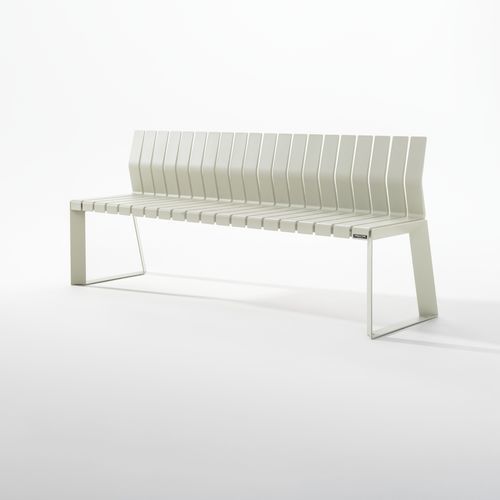 Banc contemporain - LINEAR W/BACKREST - URBANTIME - aluminium / avec dossier / sans accoudoirs