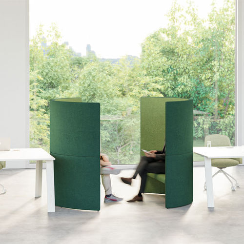 Fauteuil contemporain - SILO - FAMO - en tissu / avec dossier haut / blanc