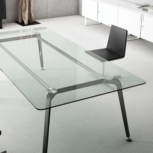 Bureau de direction - XF - FAMO - sur pied / contemporain / en verre