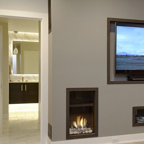 Cheminée à gaz - CLEAR 40H70 - Ortal USA - à encastrer / simple face / à foyer ouvert