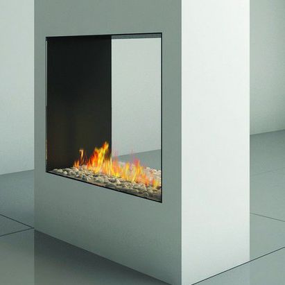 Cheminée à gaz - CLEAR 75X65 - Ortal USA - à encastrer / double face / à foyer fermé