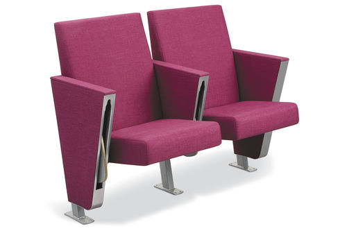 Chaise d'auditorium en contreplaqué moulé - J30 - Sedia Systems - en tissu / à tablette