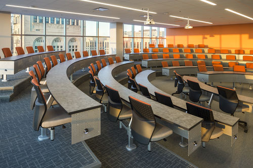 Chaise d'auditorium en plastique - M60 SWING AWAY: TECTON - Sedia Systems - table intégrée / pivotante / sans accoudoirs