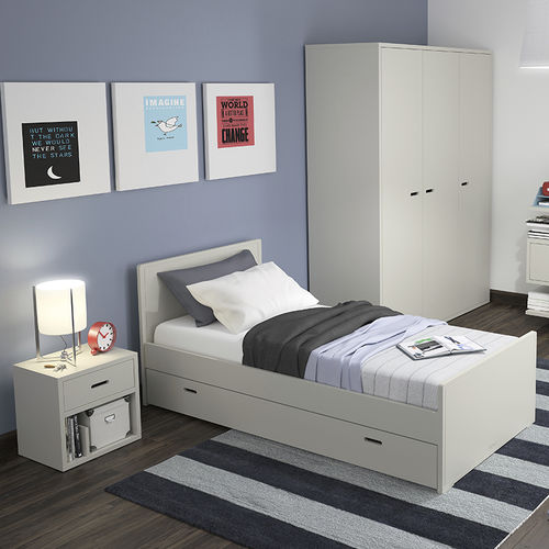 Chambre d'enfant grise - MADAKET - MATHY BY BOLS - blanche / en MDF laqué / mixte