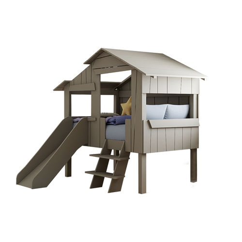 Lit cabane - MINI CABANE TOBOGGAN - MATHY BY BOLS - simple / avec toboggan / en bois