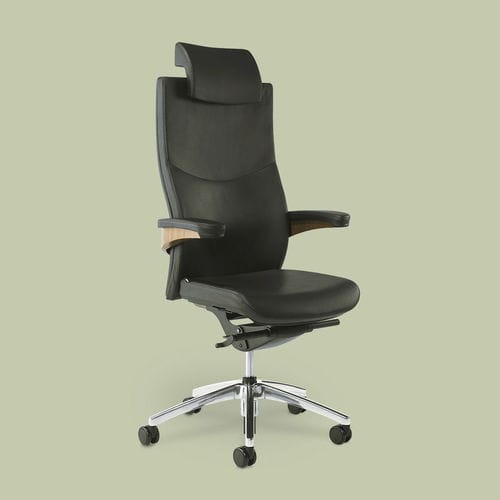 Fauteuil de direction contemporain - TORO - Viasit GmbH - en cuir / en tissu / en noyer