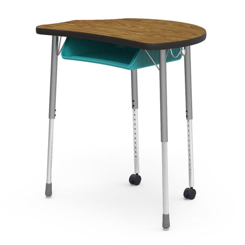 Table contemporaine - MOLECULE DESK WITH BOOK BOX - Virco - en acier / en stratifié haute pression / en plastique