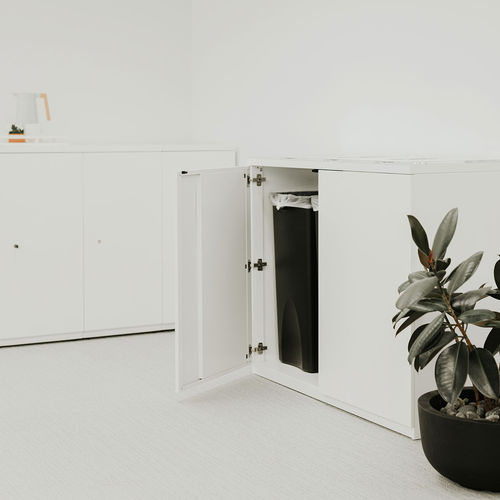 Poubelle publique - X - Haworth - de tri sélectif / en acier / en plastique