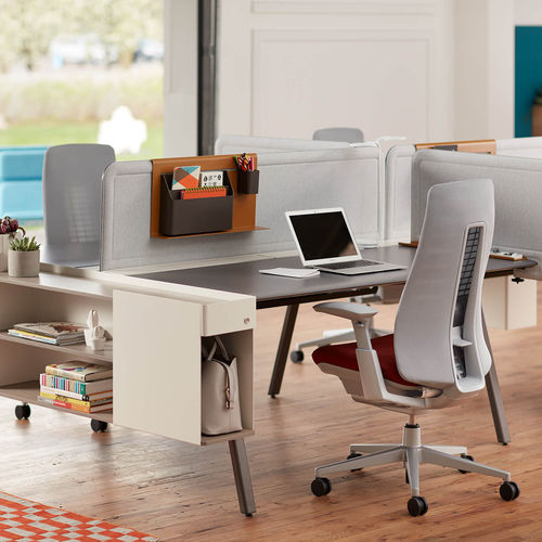 Bureau pour open space - INTUITY - Haworth - sur pied / multiplace / contemporain
