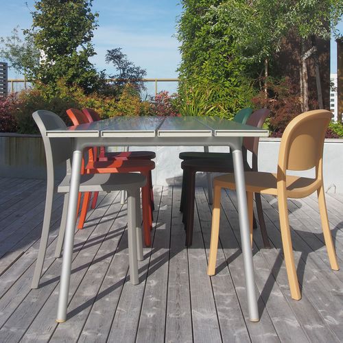 Table contemporaine - RUN - Haworth - bois / en aluminium anodisé / avec piètement en aluminium anodisé