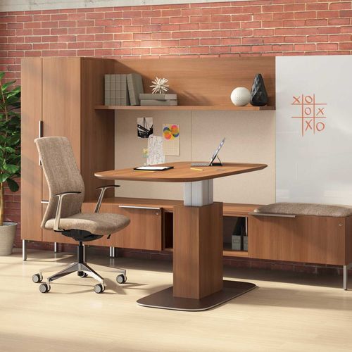 Bureau contemporain - FLUX - Jasper Group - en placage de bois / en noyer / en cerisier