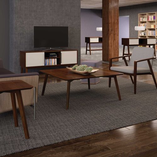 Table basse contemporaine - BOURNE - Jasper Group - en noyer / en placage de bois / en cerisier