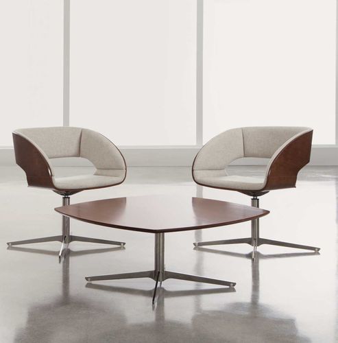 Table basse contemporaine - LUCI - Jasper Group - en bois / avec piètement en métal / ronde